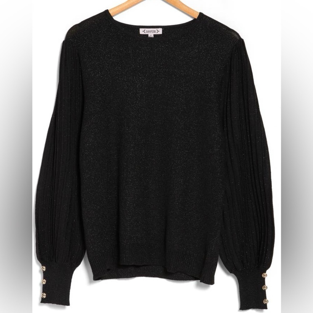 Nanette Lepore Black Metallic Sweater